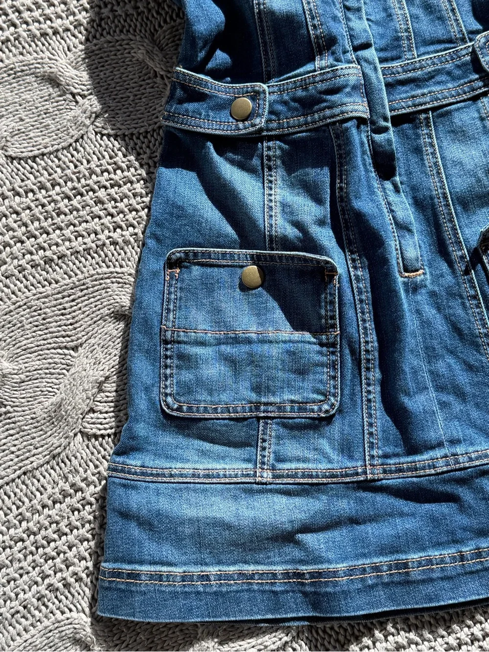 Brand new Ramy Brook Blue Denim Mini Dress with Patch Pockets - Picture 6 of 10